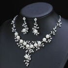 Fashion Women Pearl Inlay Rhinestone Crystal Wedding Party Necklace Jewelry