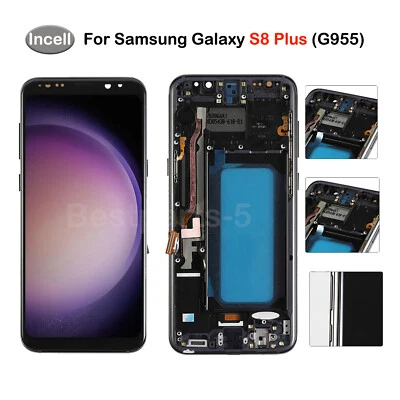 For Samsung Galaxy S8+ Plus G955U G955F LCD Display Screen Assembly Black Frame - Image 1 of 4