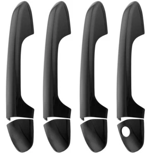 4PCS Gloss Black Door Handle Covers With Key Pad Fit For 2019 Toyota Tacoma - Picture 1 of 5