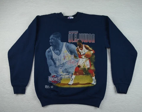 Houston Rockets Sweatshirt Youth XL (18/20) Blue Hakeem Olajuwon NBA Pro Player Cover