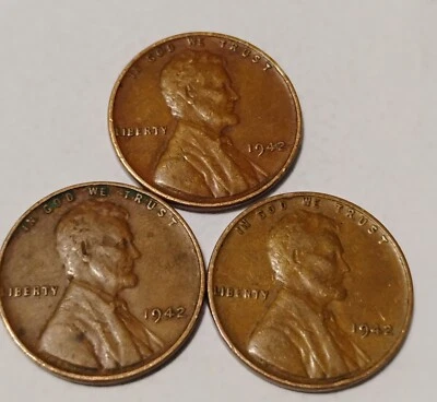 1942 Copper Wheat Penny No Mint Mark /L on Rim/Letter Space in GOD - Image 1 of 2