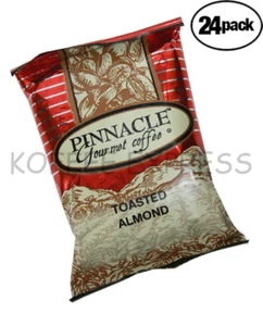 TOASTED ALMOND GOURMET COFFEE PINNACLE BRAND 24/ 2.25 oz CASE GROUND COFFEE - Picture 1 of 4