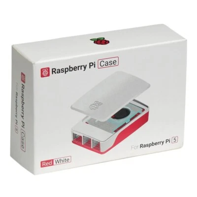 NEW Raspberry Pi 5 Official Case w/ Active Cooling Fan - Red / White (SC1159) - Image 1 of 2