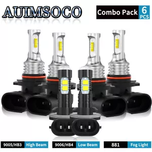For GMC Sonoma 1998-2004 6x 9005+9006+881 LED Headlight Kit Bulbs Combo 30000LM - Picture 1 of 14