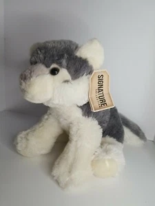 Aurora Destination Nation Wolf Plush Stuffed Animal Toy Grey White 12” Signature - Picture 1 of 8