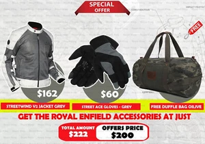 Royal Enfield "CHAQUETA STREETWIND V2 GRIS" y "guante" con bolsa de lona gratis - Imagen 1 de 24