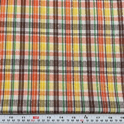 Vintage Plaid Shagbark Cotton Blend Fabric by the HALF YARD 18" x 44" - Image 1 of 3