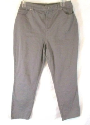 New Denim & Co. Classic Waist Pants 5 Pockets Slim Leg Gray Sz PXL Women CBE7 - Image 1 of 4