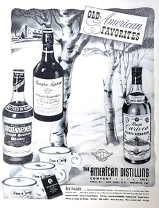 PRINT AD 1943 Old American Favorites Tom Jerry Cups Bourbon Distilling Co - Picture 1 of 1