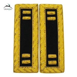 Civil War US Officer Shoulder Boards Captain (Two Gold Bar) Staff Black - Picture 1 of 4