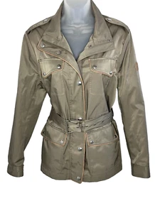 Lauren Ralph Lauren Belted Waist Trench Coat Jacket Green Army Raincoat Size M - Picture 1 of 10