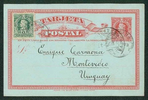 CHILE LOT Sc unlisted Socopo 3 and 4 ENTIRE 1881,Sc 51 on Entire to URUGUAY VF - Image 1 of 3
