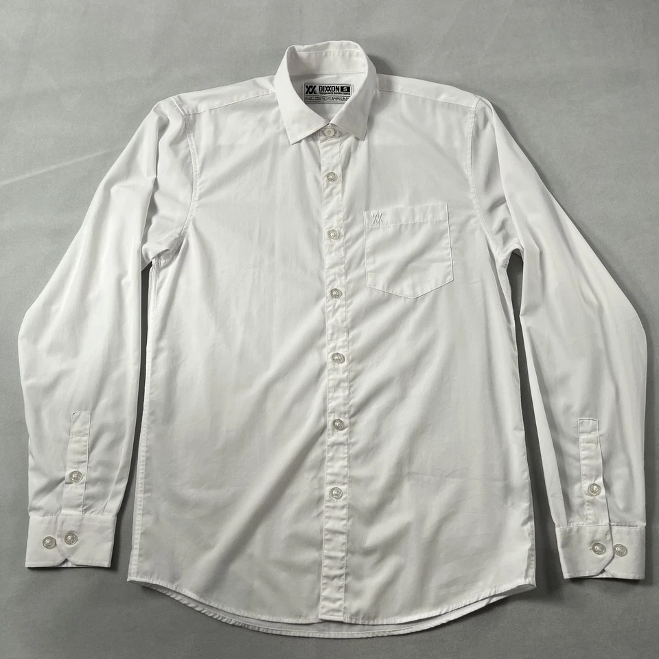 Camisa Dixxon Para Hombre Pequeña Blanca Rendimiento Mezcla Bambú Abotonada Manga Larga Foto 1 de 4