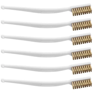  6 Pezzi Spazzola Ottone Curvo Pulizia Metallo Spazzolino Pulitore Rame Graffi - Foto 1 di 17