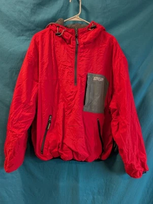 Structure Sport Red Hooded Anorak Pullover Jacket Vintage 90s Style L - Image 1 of 4