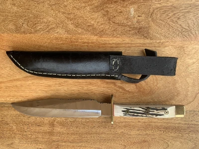 Заказной нож ручной работы Deadwood Gambler Bowie Knife Sambar Stag - Изображение 1 из 4