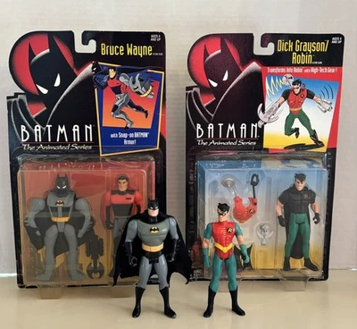 Lote de 4 figuras Kenner Combat Belt Batman The Animated Series-Bruce, Dick, Robin Foto 1 de 4