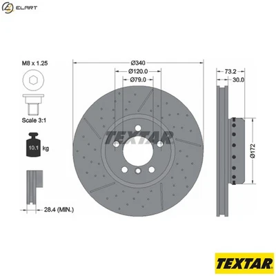 2x BRAKE DISC 92265025 FOR BMW N55 B30 A 3.0L 6cyl 3 SERIES B37D15A B38B15 1.5L - Image 1 of 4