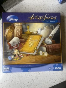Disney Artist Series Pinocchio 1000 Piece Puzzle Mega Toby Bluth Jiminy Cricket - Picture 1 of 3