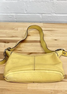 Coach gelb Vintage Coach Leder Hobo Schultertasche F13354 Y2K verstellbarer Riemen - Bild 1 von 11