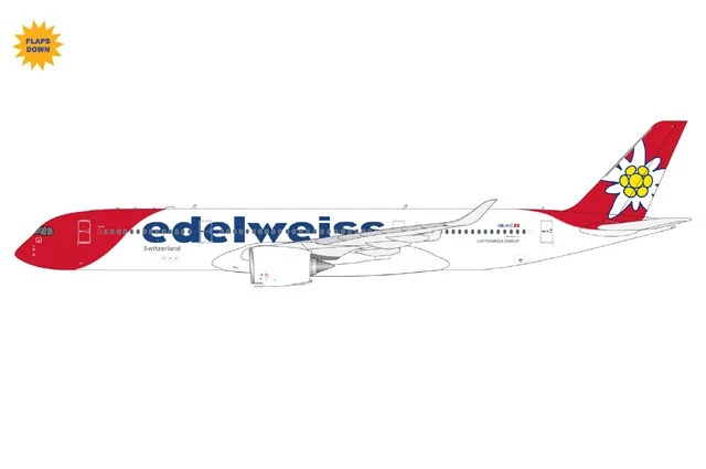 GJEDW2315F GeminiJets A350-900 1/400 Model HB-IHC Edelweiss Air Flaps Down - Image 1 of 1