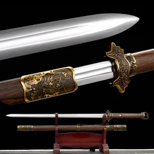 Handgefertigtes chinesisches Kung Fu zweischneidiges Schwert Tai Chi Jian 1095 Kohlenstoffstahl Klinge - Bild 1 von 11