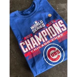Chicago Cubs 2016 World Series Champions MLB Baseball T-Shirt Memorabilia - Picture 1 of 10