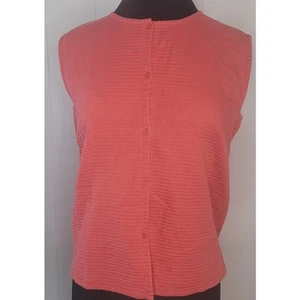 Eileen Fisher Damen Bluse - Large Coral Struktur Button Down Boxy Top | Neu ohne Etikett - Bild 1 von 8