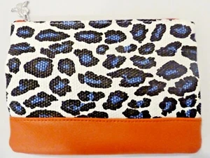 Sisley Leopard Animal Print Cosmetic Make-up Bag Pouch - Picture 1 of 3