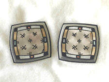  NWOT Enameled Aluminum  Formica  Earrings by  C Ryder moon  unique  Rare 