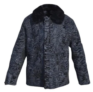 Black Astrakhan Fur Jacket Baseball Hat Zipper Cover Flap All Sizes Pre Sale - Picture 1 of 5
