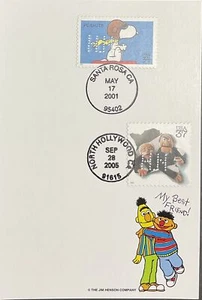 HNLP Hideaki Nakano 3507 Peanuts 3944 Muppets on Swedish Chef Japan Postal Card  - Picture 1 of 2