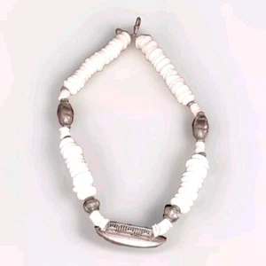 Collana - Shell Puka - Hawaiana - Amuleto - Argento- Antica Etnica - Foto 1 di 15