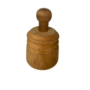 Antique Primitive Farmhouse Cow Wooden Butter Mold Stamp Press - Picture 1 of 4
