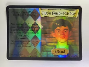 Harry Potter TCG Chamber of Secrets Holo Foil Justin Finch-Fletchley Unplayed - Picture 1 of 3