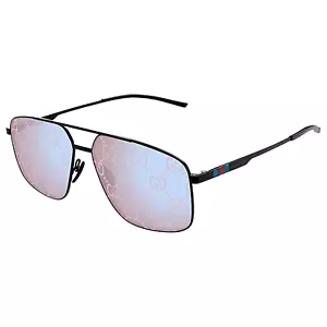 Gafas de sol GUCCI GG1676S-005 negro brillante/violeta sólido y cliché Guccissima - Imagen 1 de 5