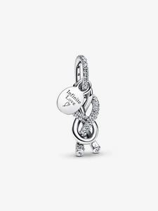 *BRAND NEW* Pandora Moments 925 Silver Pavé Infinity Knot Dangle Charm 793780C01 - Picture 1 of 4
