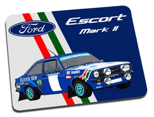 FORD ESCORT MK 2 RALLY CAR MOUSE MAT FATHERS DAY XMAS BIRTHDAY GIFTS FOR HIM - Afbeelding 1 van 1