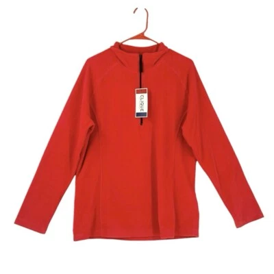 Top polar Clique By Cutter & Buck para hombre manga larga 1/4 cremallera rojo talla XL Foto 1 de 4