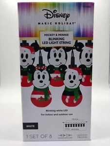 Disney Mickey Minnie Mouse 7-ft Twinkling White LED Christmas String Lights NEW - Picture 1 of 3