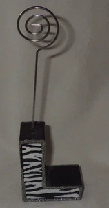 L Alphabet Letter Desktop Letter Envelope Holder Black White Zebra Print - Picture 1 of 1