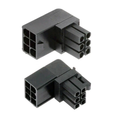 Cablecy 2pcs/lot ATX 6Pin Male to Female 90 Degree Up Down Angled Power Adapter - Image 1 of 4