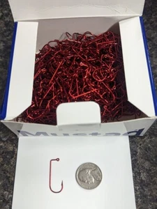 Mustad 32570-RD Round Bend 90º Jighaken 1x stark rot - Größe 2 - Karton mit 1.000 - Bild 1 von 3