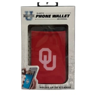 Oklahoma Sooners Cell Phone Wallet Elastic Universal with 3M Adhesive NCAA Merch - Image 1 of 2