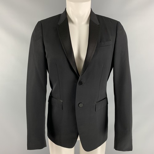 Blazer cappotto sportivo smoking lana vergine nero BURBERRY PRORSUM US 38 IT 48