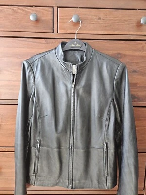 Charter Club Mujer Nuevo Sin Etiquetas Color Negro Cremallera Completa Chaqueta Cuero Talla 6 Foto 1 de 4