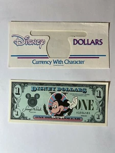 Mickey Disney Dollar $1 A1056485 1987 Great Condition in Original Envelope - Picture 1 of 3