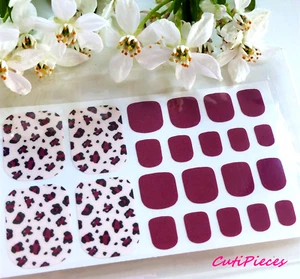 Nail Art selbstklebend volle Zehennägel Polieren Wickel Aufkleber Leoparden Flecken T141 - Bild 1 von 2