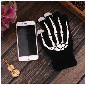 1 Pair Skull Gloves Skeleton Winter Cycling Gloves for Hallowen - Picture 1 of 2