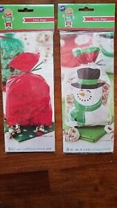 Party Bags - SNOWMAN / RED Bags (2 Pack) - FREE SHIPPING